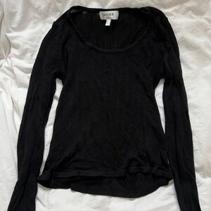 Mexx Sheer Knit Black Long Sleeve Top